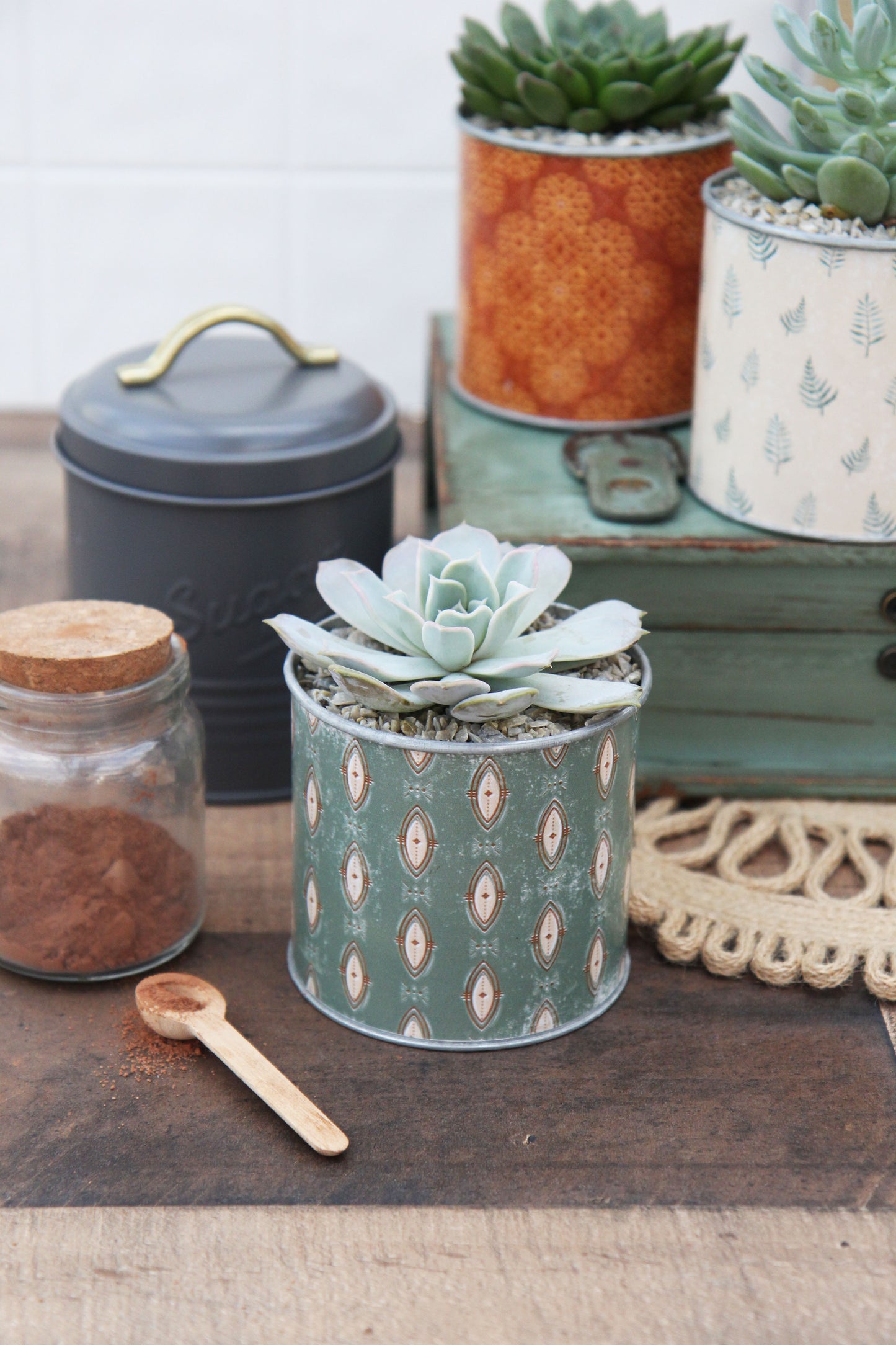 Vintage Spice Tin Succulent Planter